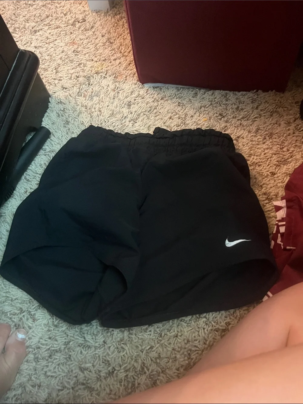 Nike Black Shorts with White Swoosh Logo